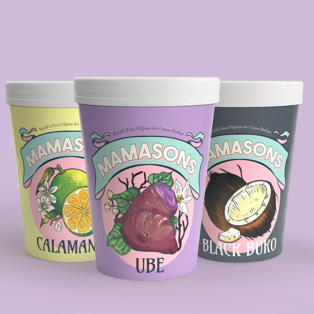mamasons dirty ice cream tub ube trio bundle
